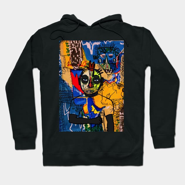Immerse in the Artistry of Flamingo DAO - A MaleMask NFT with StreetEye Color and Street ArtGlyph Background Hoodie by Hashed Art